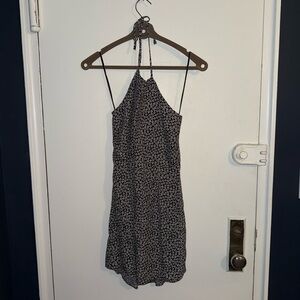 Reformation Black/White Halter Dress